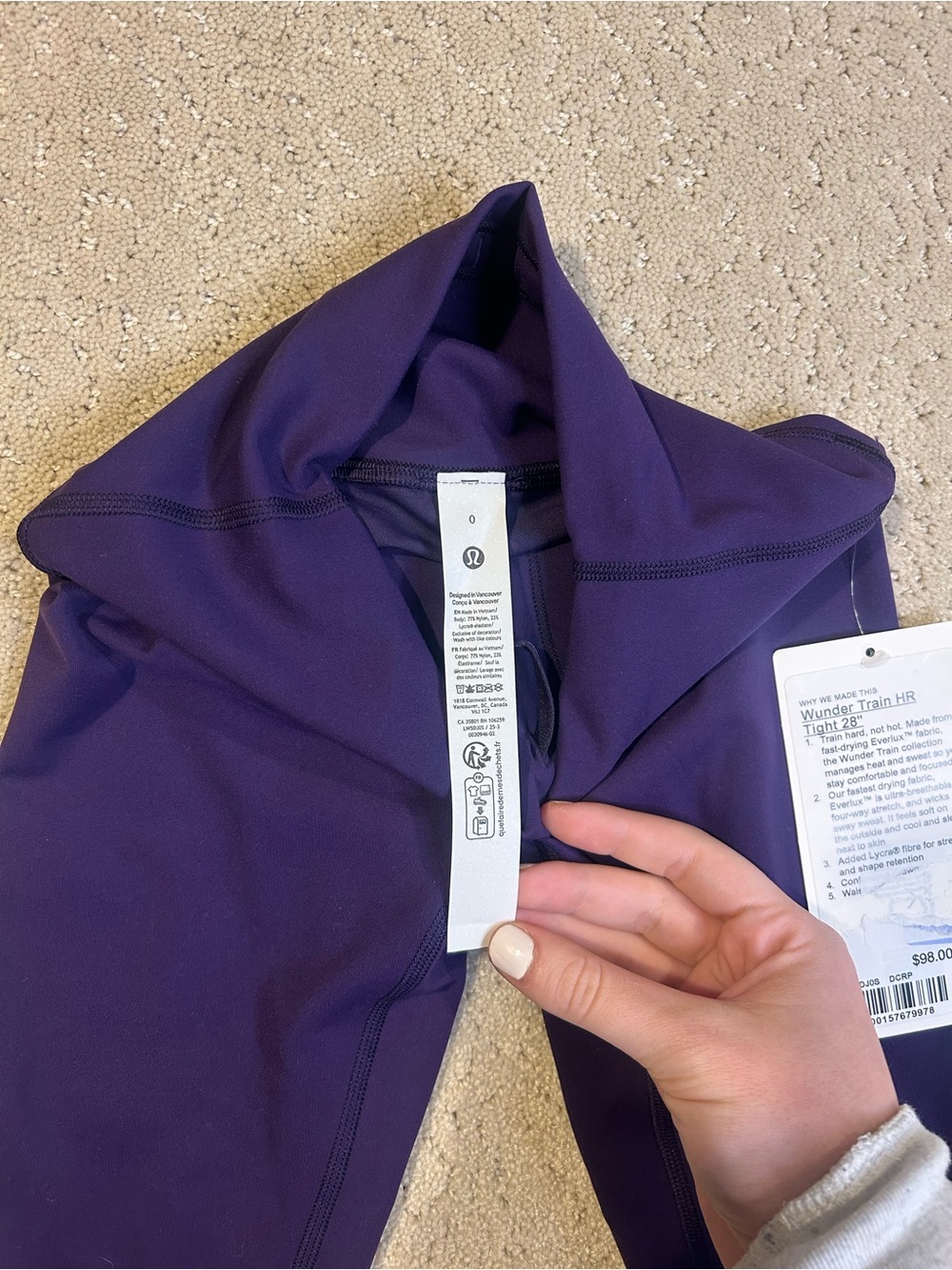 NWT Lululemon Wunder Train HR Tight 28” DCRP Size 0 - Picture 4 of 7